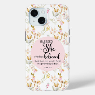 Coque Case-Mate iPhone Luc 1:45 Béni est Elle Aquarelle Rose Floral