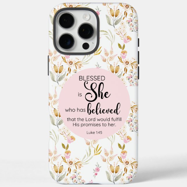 Coques Case-Mate iPhone Luc 1:45 Béni est Elle Aquarelle Rose Floral (Verso)