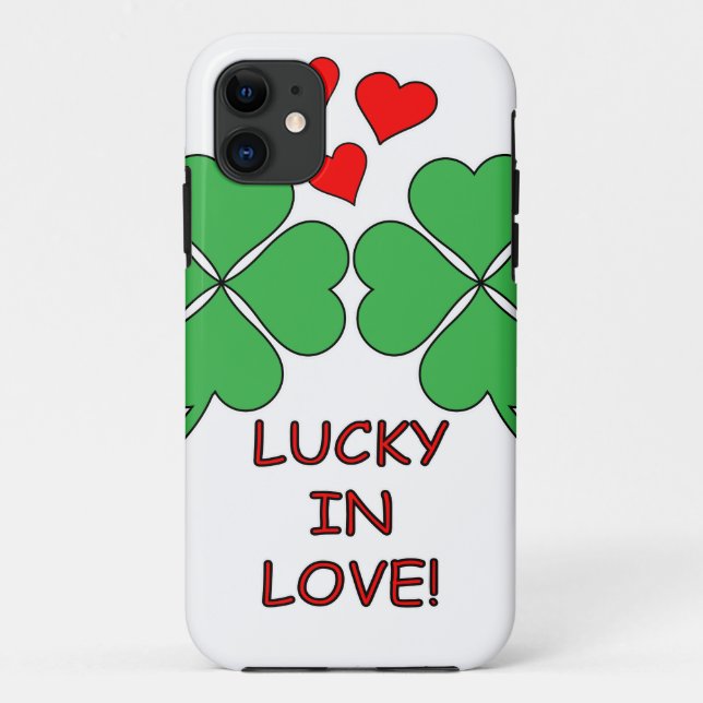 Coques Case-Mate iPhone Lucky In Love Hearts Clover (Dos)