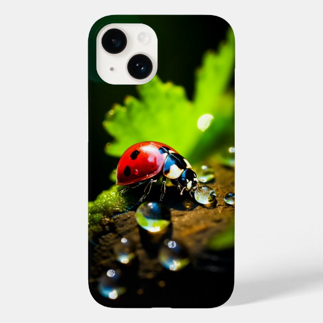 Coques Case-Mate iPhone Lucky Ladybird Beetle sur la feuille (Verso)