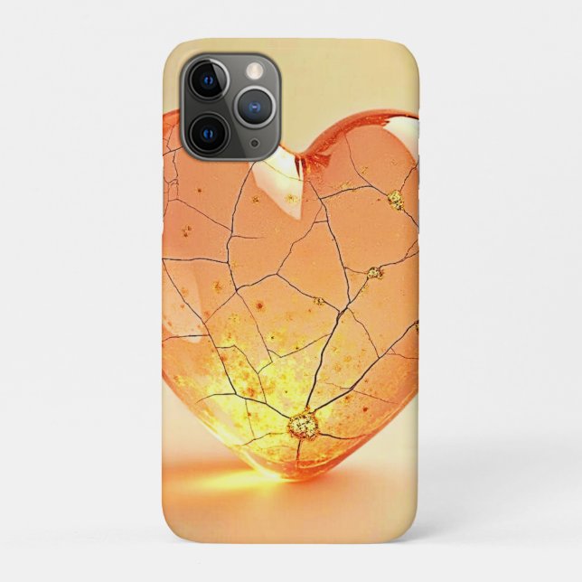 Coques Case-Mate iPhone Lueur de cœur brisé doré (Dos)