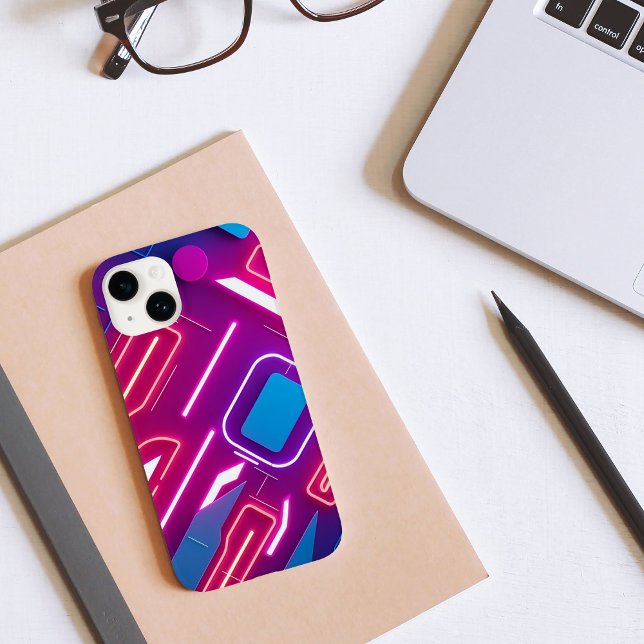 Coques Case-Mate iPhone Lueur Géométrique Néon (Créateur téléchargé)