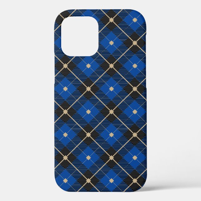 Coques Case-Mate iPhone Lumberjack Black Blue Plaid Motif (Verso)