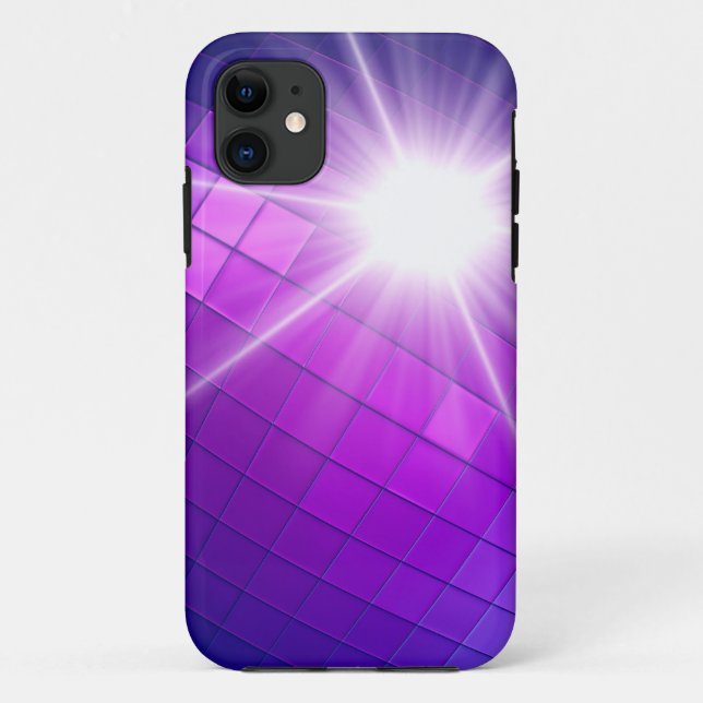 Coques Case-Mate iPhone Lumière abstraite en mosaïque violette (Dos)