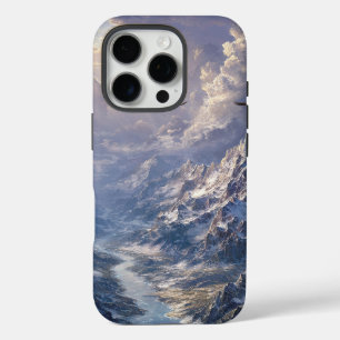 Coque iPhone 16 Pro Lumière dorée sur la rivière alpine002