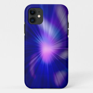Coque Case-Mate iPhone Lumière fractale abstraite bleue