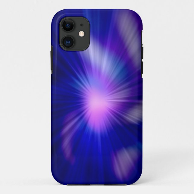 Coques Case-Mate iPhone Lumière fractale abstraite bleue (Dos)