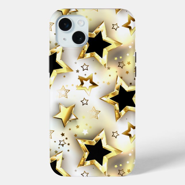 Coques Case-Mate iPhone Lumière transparente avec étoiles or (Verso)