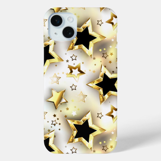 Coques Case-Mate iPhone Lumière transparente avec étoiles or (Verso)