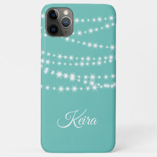 Case-Mate iPhone Case Lumières à cordes personnalisées sur turquoise