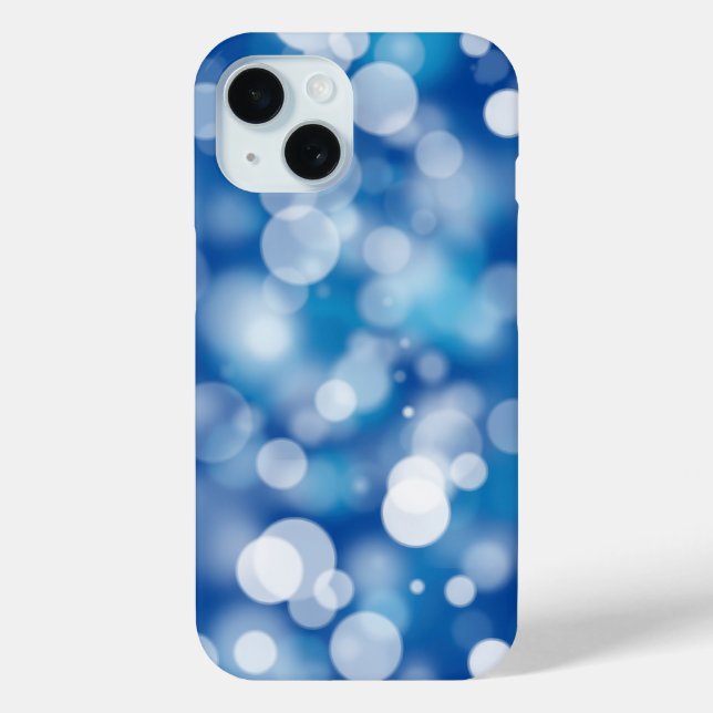 Coques Case-Mate iPhone Lumières de fête à bokeh bleu (Verso)