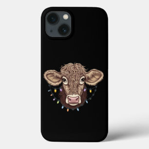 Case-Mate iPhone Case Lumières de l'amant de vache de Noël Ferme Agricul