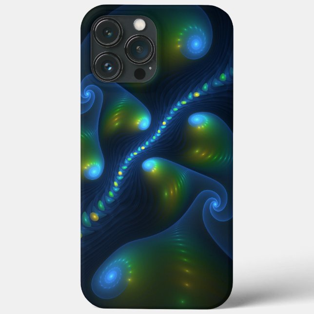 Coques Case-Mate iPhone Lumières de l'Imaginaire Abstrait Bleu Vert Jaune  (Verso)