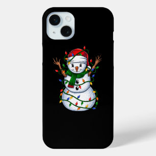 Coque Case-Mate iPhone lumières de Noël des bonhomme-neige