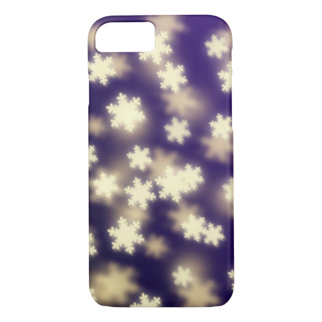 Coques Case-Mate iPhone Lumières Dreamy Blue Snowflake Bokeh (Dos)