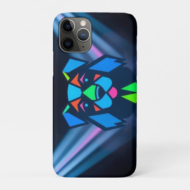Coques Case-Mate iPhone Lumières néon chien bleu (Dos)