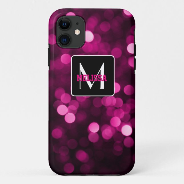 Coques Case-Mate iPhone Lumières scintillantes rose et violet (Dos)