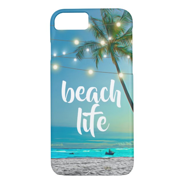 Coques Case-Mate iPhone Lumières tropicales élégantes de ficelle de paumes (Dos)