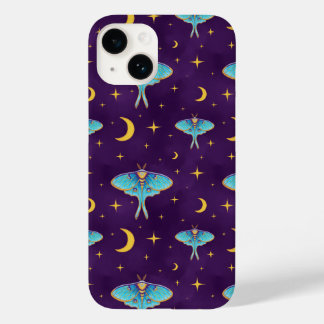 Coque Case-Mate iPhone Luna Moth Céleste Lune & Étoiles Violet