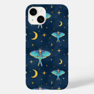 Coque Case-Mate iPhone Luna Moth Céleste Lunes et étoiles Marine