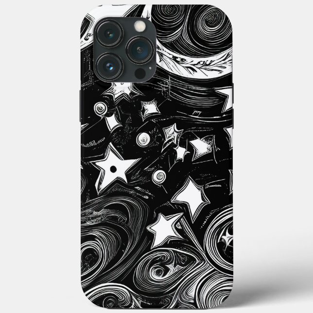 Coques Case-Mate iPhone Lune Abstraite Et Étoiles (Verso)