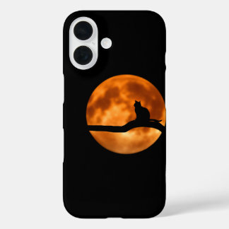 Coque Pour iPhone 16 Lune Chat Phonecase