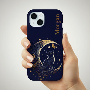 Coque Case-Mate iPhone Lune de chat mystique - Cadeau Celestial personnal
