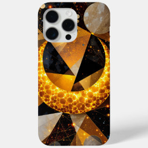 Coque Case-Mate iPhone Lune de croissant d'or avec étoiles géométriques c