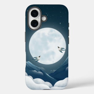 Coque Pour iPhone 16 Lune et avale Téléphone de nuit