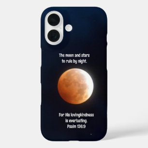 Coque Pour iPhone 16 Lune et étoile Fermer Bible Verse Téléphone Case