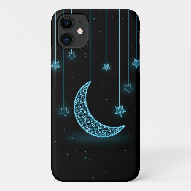 Coques Case-Mate iPhone Lune et étoiles brillantes nocturnes (Dos)