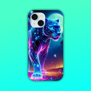 Coque Case-Mate iPhone Lune et panthère Holographique néon coloré