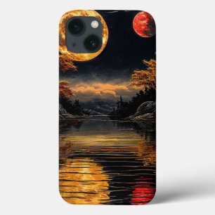 Case-Mate iPhone Case Lune rouge sur la nuit romantique au ciel esthétiq