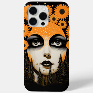 Coque Case-Mate iPhone Lune Yeux Orange Floral