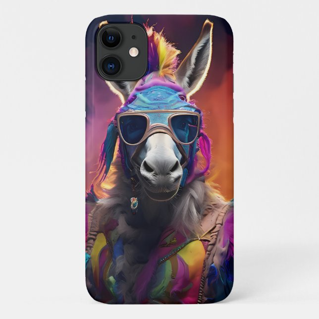 Coques Case-Mate iPhone Lunettes bleues Funky Donkey (Dos)