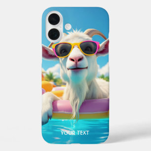 Coque Pour iPhone 16 Plus Lunettes de chèvre de chèvre mignonne Imaginaire