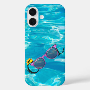 Coque Pour iPhone 16 Lunettes De Soleil cool Sur L'Eau De La Piscine