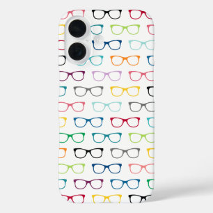 Coque Pour iPhone 16 Lunettes d'oeil Hipster Motif mignon couleur blanc