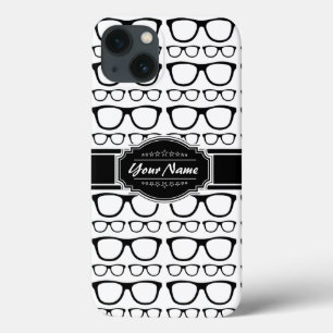 Etui iPhone 13 Lunettes Nerd Geek noir et blanc Personnalisées