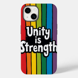 Coque Case-Mate iPhone "L'unité est la force - Bold Rainbow Stripes Phone