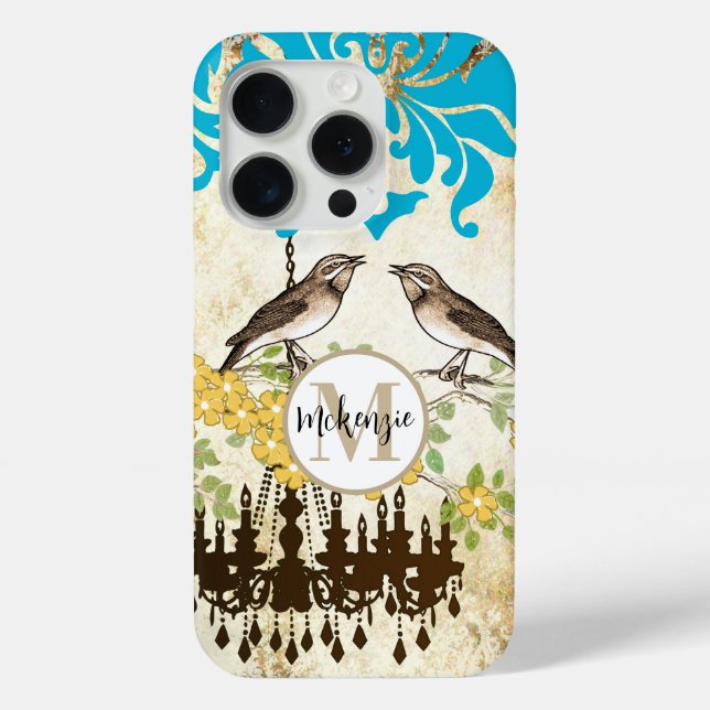 Coques Case-Mate iPhone Lustre Fleur de Cerisier Monogrammé iPhone (Verso)