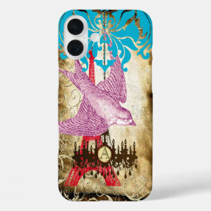 Coque Pour iPhone 16 Plus Lustre Tour Eiffel Oiseaux Vintage Monogramme