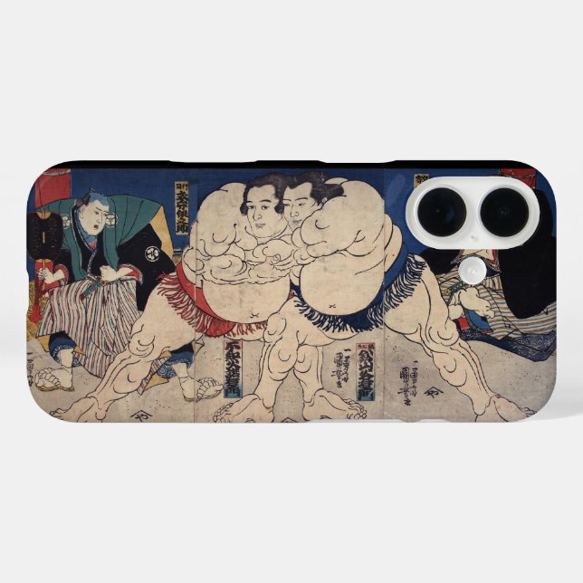 Coques Case-Mate iPhone Lutte de Sumo Japonaise, Kuniyoshi (Verso (horizontal))