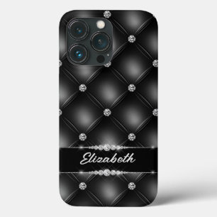 Case-Mate iPhone Case Luxe Black Bling Sparkle Diamond Nom personnalisé