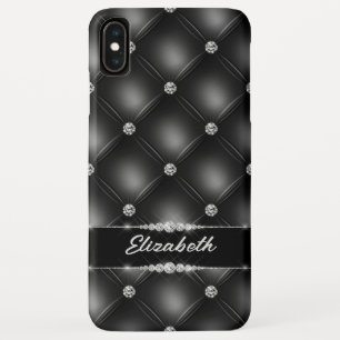 Case-Mate iPhone Case Luxe Black Bling Sparkle Diamond Nom personnalisé