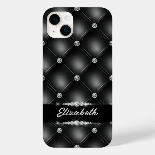 Coque Case-Mate iPhone Luxe Black Bling Sparkle Diamond Nom personnalisé