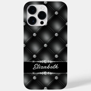 Coque Case-Mate iPhone Luxe Black Bling Sparkle Diamond Nom personnalisé