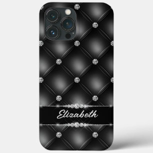 Case-Mate iPhone Case Luxe Black Bling Sparkle Diamond Nom personnalisé