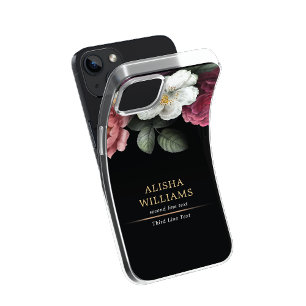 Case-Mate iPhone Case Luxe Black Gold Floral Business personnalisée