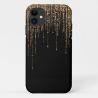 Luxe Chic Black Gold Fringe Parties scintillant ét